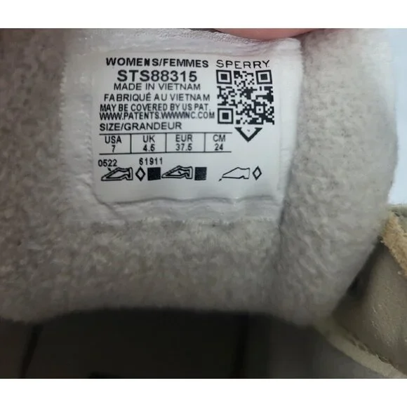 NEW Sperry Saltwater Metallic Jacquard Duck Boot Womens Size 7 Cream Booties NIB - Picture 9 of 10